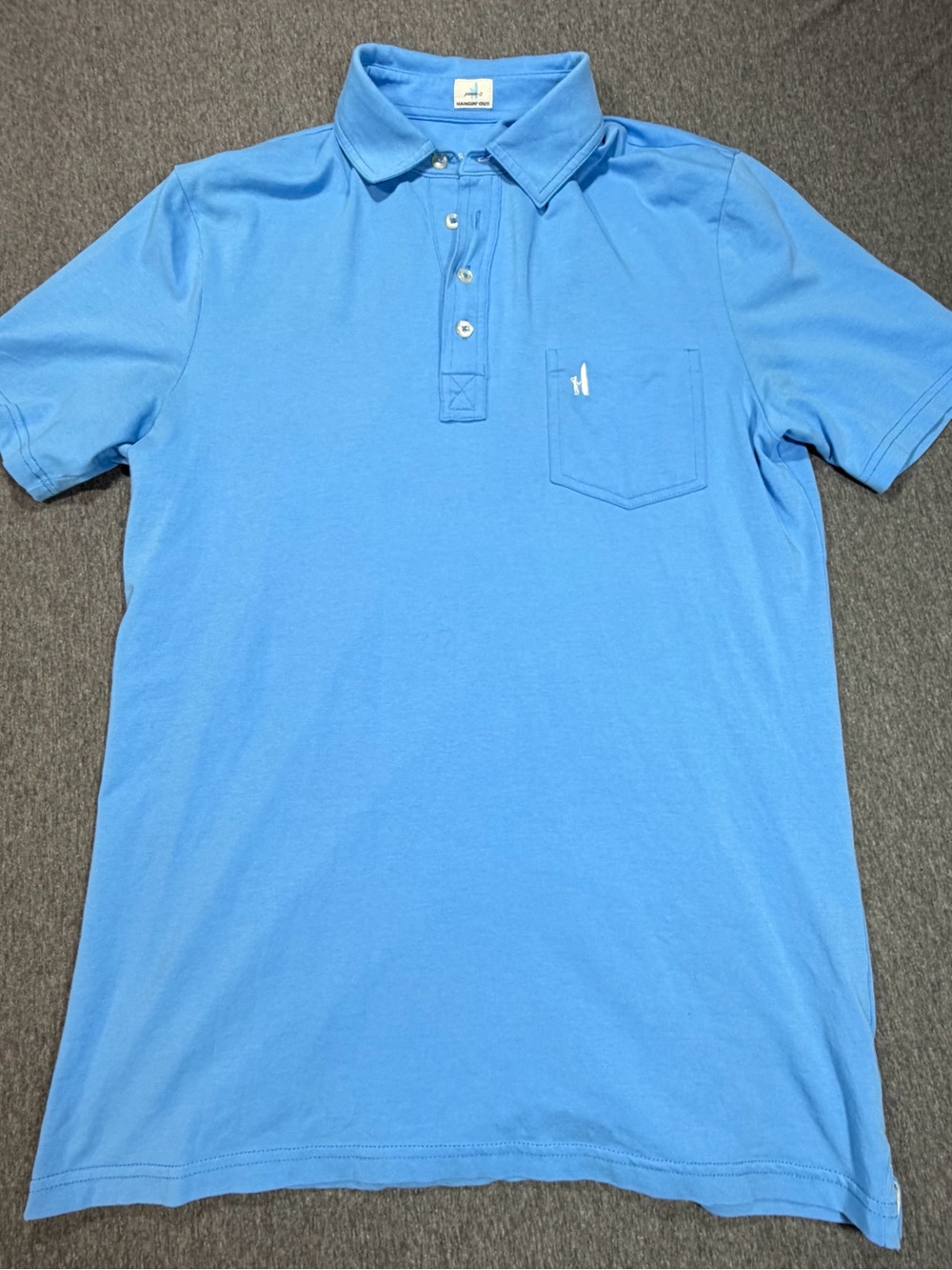 johnnie-O hangin out Mens Med Slim Fit Blue Polo Shirt with Chest Pocket